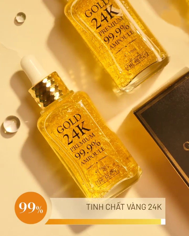 Serum tinh chất vàng 24k The Rucy Premium 99% Ampoule - Hàng chính hãng