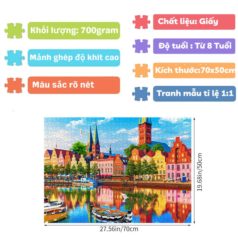 Tranh Ghép Hình 1000 Mảnh Kích Thước 70x50cm/Puzzle 1000 Mảnh Phong Cảnh/Jigsaw Puzzle 1000 Pieces/Tranh Xếp Hình 1000 Mảnh Phong Cảnh/Bộ Tranh Ghép Xếp Hình 1000 Pcs Jigsaw Puzzle/Tranh Ghép Hình Cho Người Lớn và Trẻ em