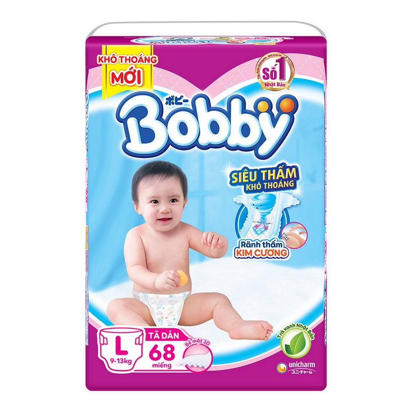 Tã dán Bobby đệm thun thấm mồ hôi