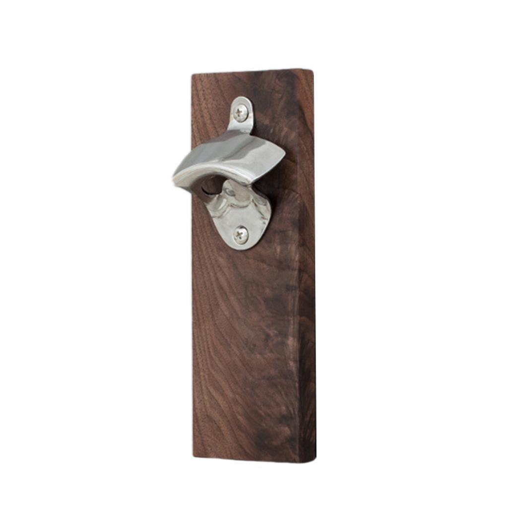 Wall Mounted Mounted Bottle Opener Beer Soda Bar Home Kitchen Beech