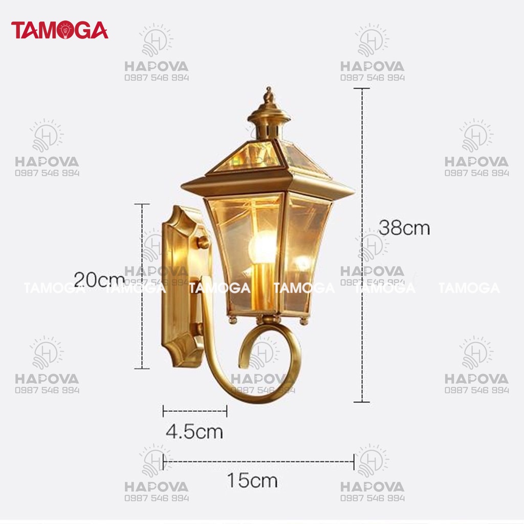 Đèn tường trang trí cao cấp bằng đồng TAMOGA ANESE 1005 + Tặng kèm bóng Edison