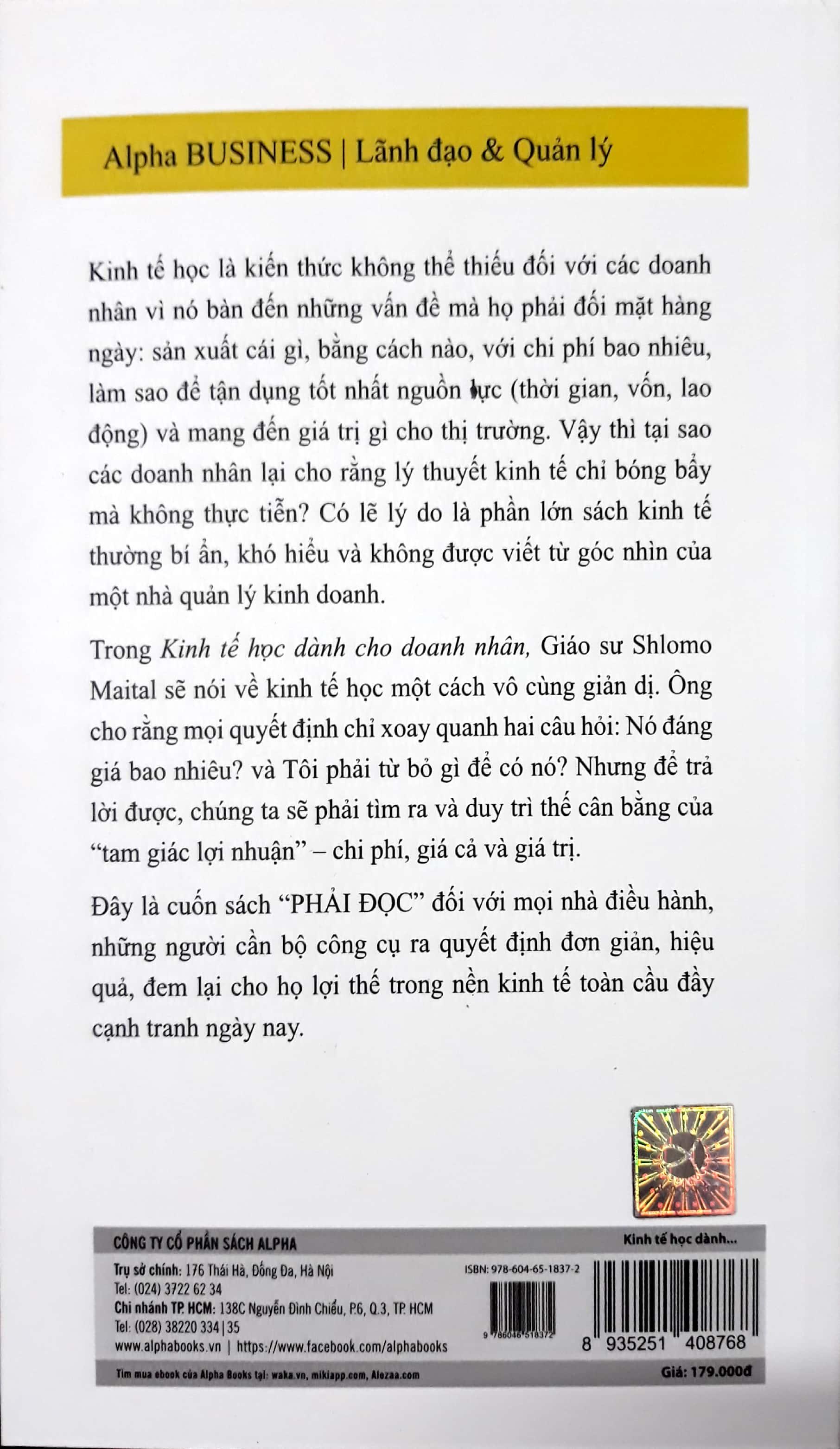 Kinh Tế Học Dành Cho Doanh Nhân (Tái Bản 2018)