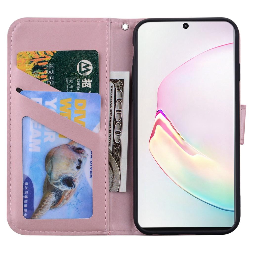 Ốp điện thoại dạng ví da lật có ngăn đựng thẻ cho Samsung Galaxy Note10 Note10+ Note9 S10 S9 S8 Plus S10+ S9+ S8+ S10E