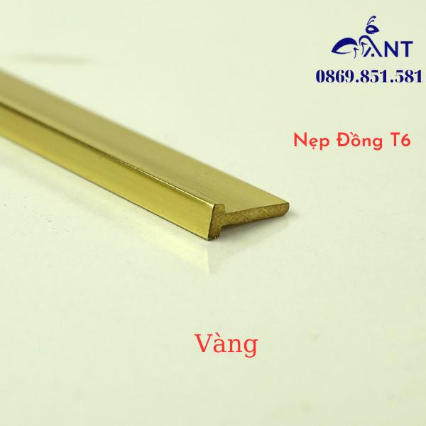 Nẹp Đồng T6 Vàng, Nẹp đồng chữ T, Nẹp đồng chống trơn, giá 1m