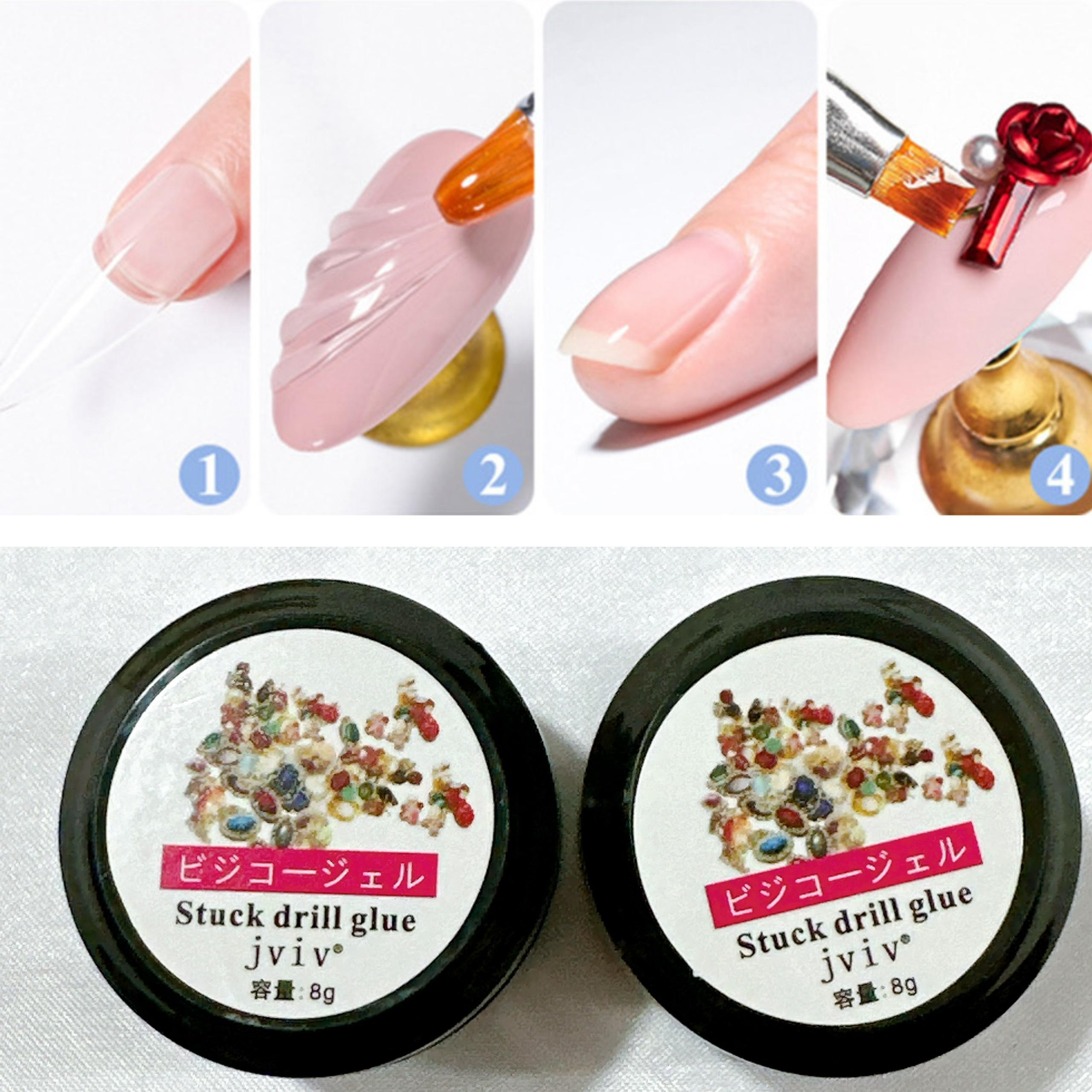Gel Đính Đá Nail Stuck Drill Glue Gắn 8ml/hũ Đậm Đặc Nhanh Khô, chai Sơn Gel Keo Gắn Đá Móng trong suốt Siêu Chắc Độ Dính Cao - Nail Phương Miu