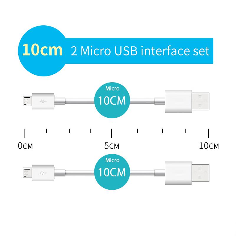 Mini Short Line Bank điện thoại di động điện thoại di động di động USB Type-C Sạc dữ liệu Truyền dữ liệu toàn bộ Cáp dữ liệu 10cm 20cm Màu sắc: Đặt 3