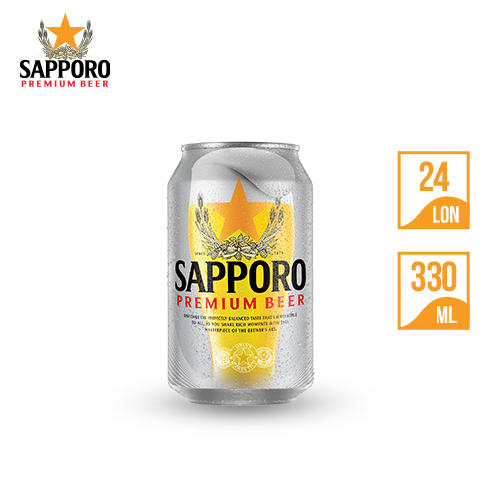 Combo 02 thùng Bia Sapporo Premium - 24 lon 330ml 