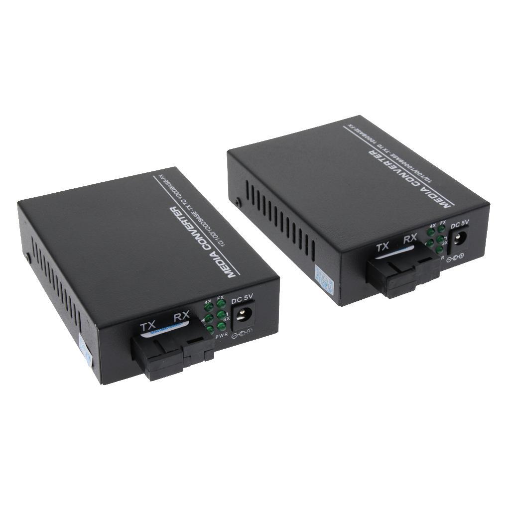 2x 1000M Gigabit Ethernet Optic Fiber Transceiver 25Km RJ45 for 4xHD Cameras