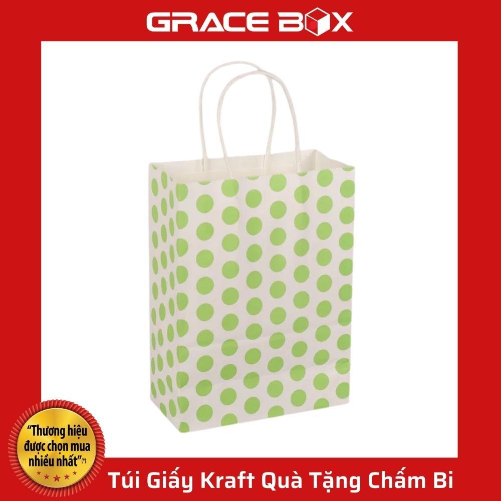 Túi Quà Tặng Giấy Kraft Chấm Bi Xinh Xắn