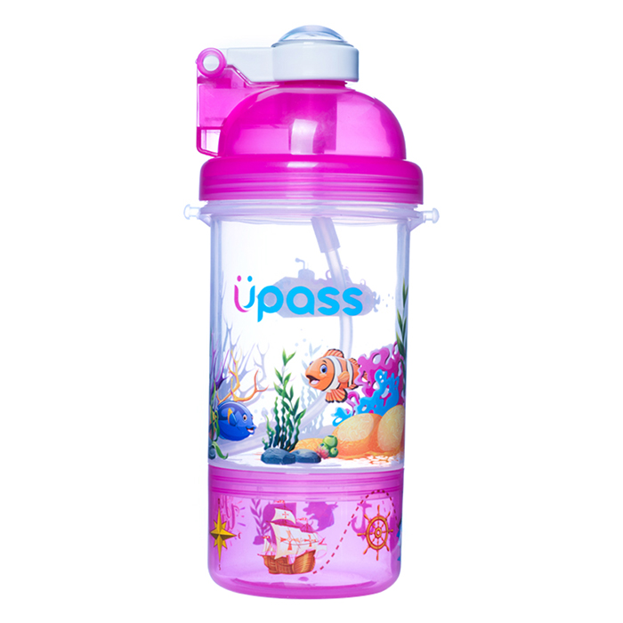 Bình nước cao cấp nắp bật có khay đựng kẹo Upass UP0826 (400ml)