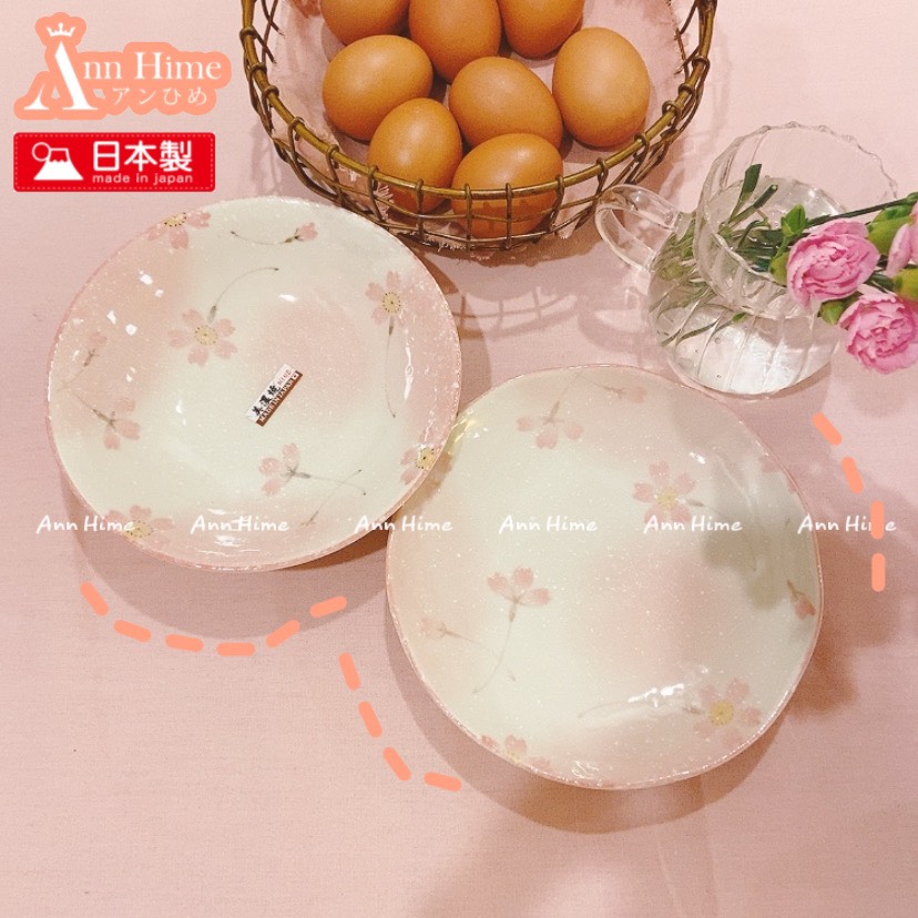 Bộ Bát Đĩa Sứ Thủ Công Sakura Nhập Khẩu Nhật Bản