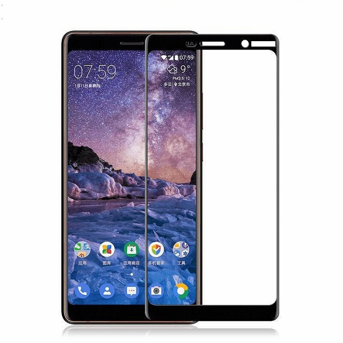 Dán kính cường lực full 5D tràn màn hình dành cho Nokia 7 Plus