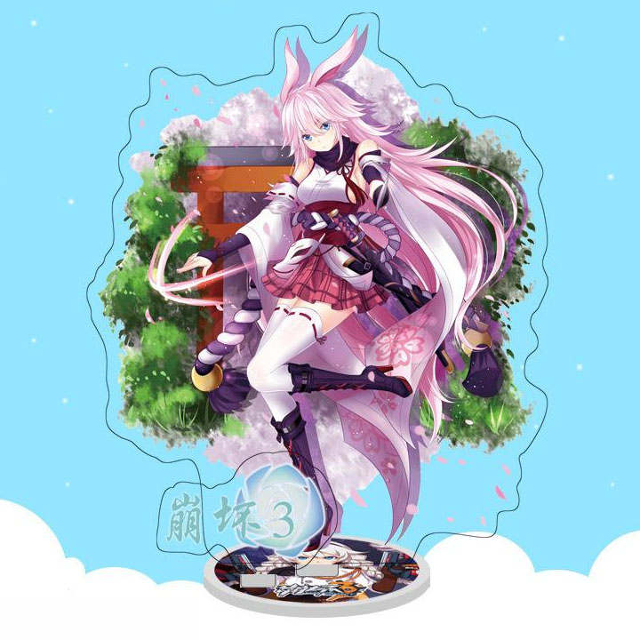 Mô hình standee Honkai Impact mica in hình anime chibi mẫu ngẫu nhiên