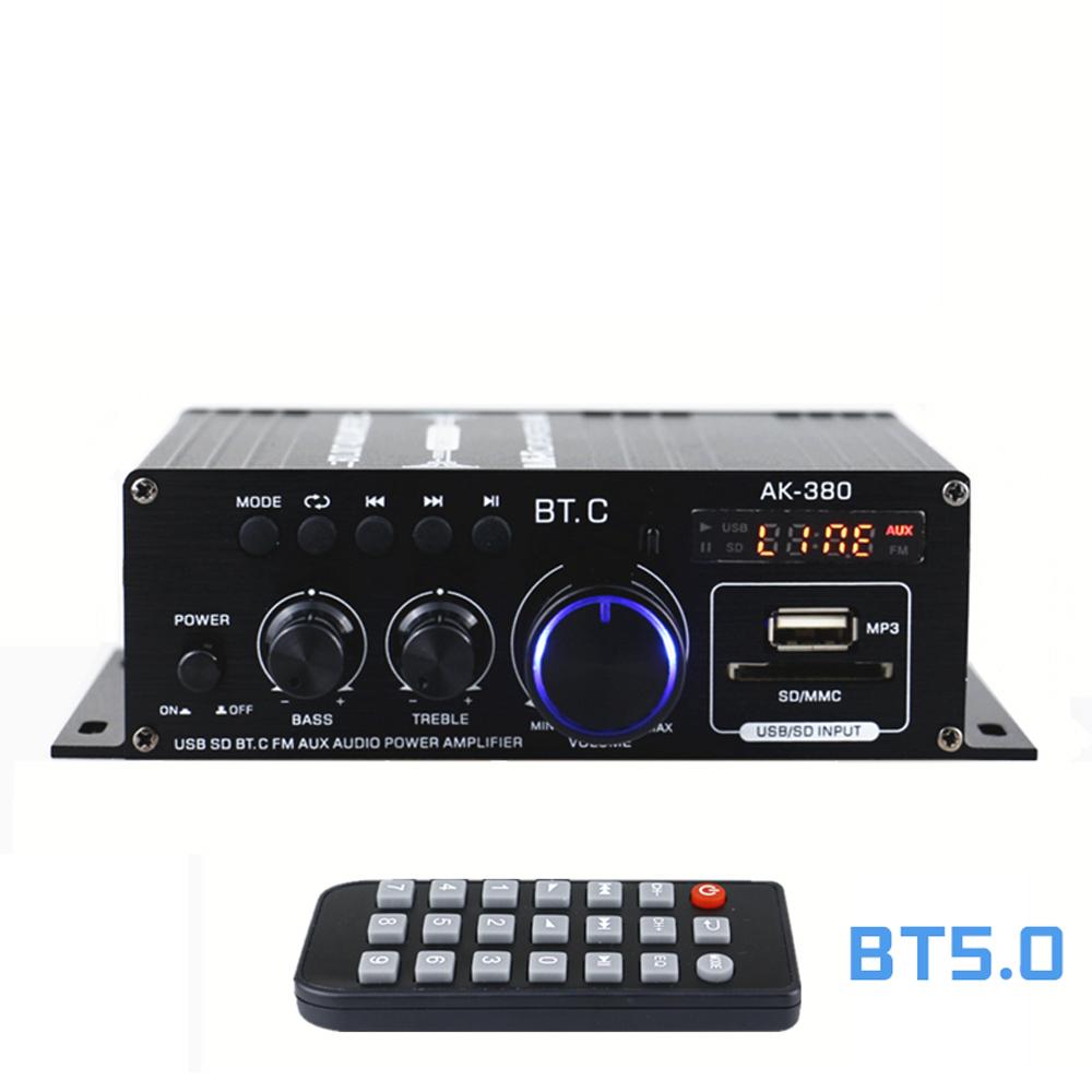 AK380 40W+40W Mini Audio Power Amplifier Portable Sound Amplifier Speaker Amp for Car and Home