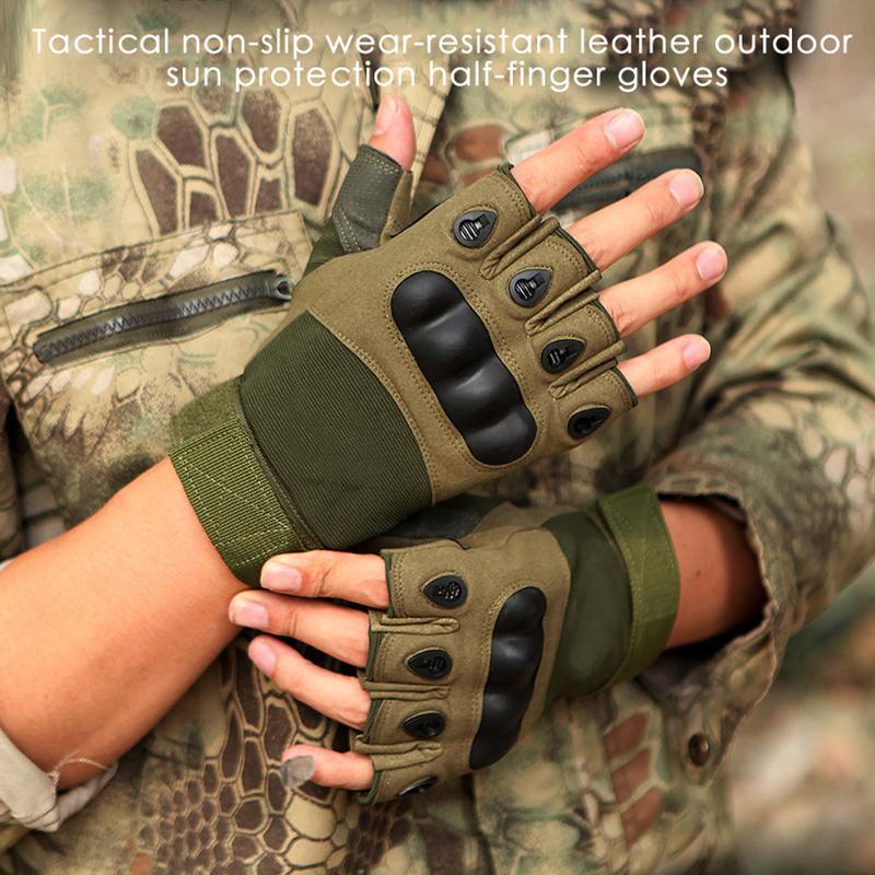 Găng tay chiến thuật ngoài trời Găng tay thể thao Airsoft Half Fing Color: green Size: XL