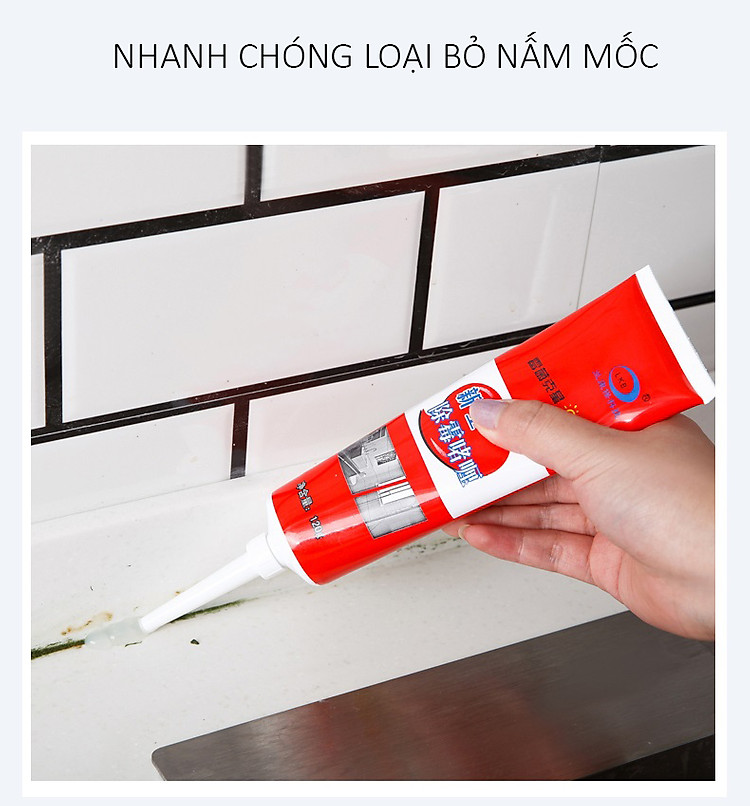 Gel tẩy mốc đa năng LKB 120ml - Tẩy nấm mốc silicon, gioăng cao su máy giặt, mốc chân tường - Loại Cực Mạnh - Hàng Chính Hãng