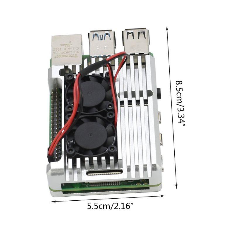 Vỏ Nhôm Kèm Quạt Tản Nhiệt Cho Raspberry Pi 4b