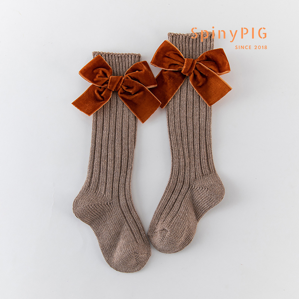 Tất cao cổ cho bé gái 0-7 tuổi chất liệu cotton đính nơ cực kỳ thời trang