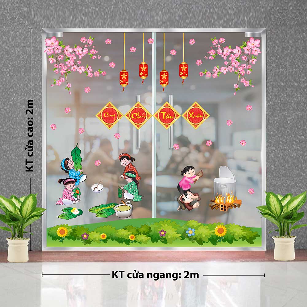 Decal trang trí tết combo số 24
