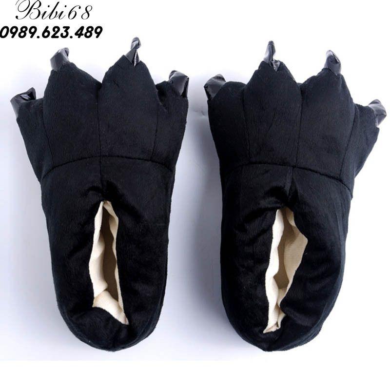 Giày Dép bông bộ Đồ thú khủng long xanh liền thân lông mịn Pijama Động Vật Hoạt Hình Cosplay