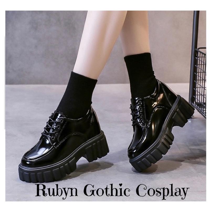 Giày Oxford Gothic độn đế 8cm hack chiều cao ( Size 34-39)