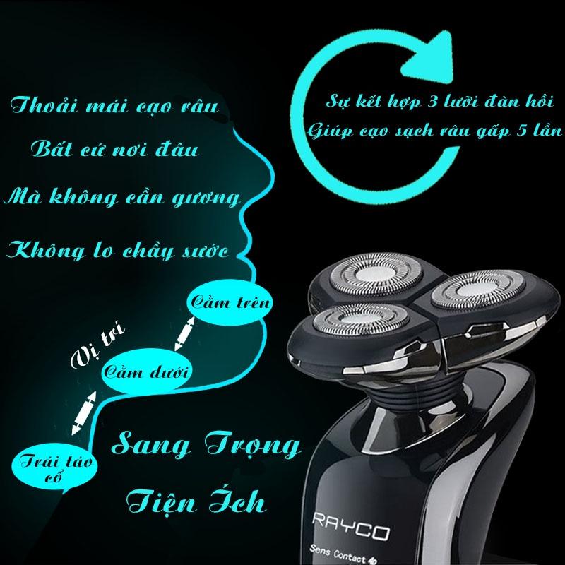 Máy Cạo Râu Cao Cấp 4d Shaver , Máy Cạo Râu Đa Năng Cầm Tay 3 Lưỡi Kép,Dao Cạo Êm,Chống Nước,Sạc Pin Nhanh
