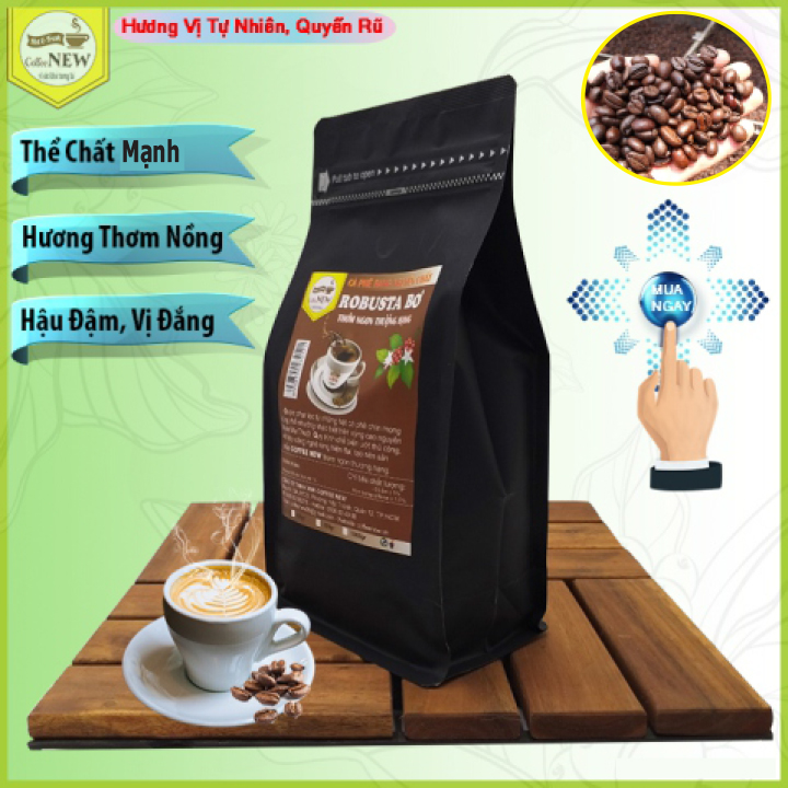 Cà Phê ROBUSTA Bơ (Gói 1kg) - Tặng Lót Ly - Thơm Ngon Độc Đáo - Hậu Đậm, Vị Đắng - Coffee New