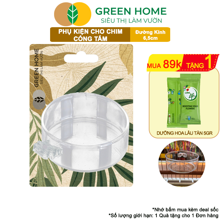 Cóng Tắm Cho Chim GreenHome, Nhựa Mica, Cho Chim Hút Mật, Khuyên, Chòe Đất, Yến,.. Siêu Bền, Nhỏ Gọn