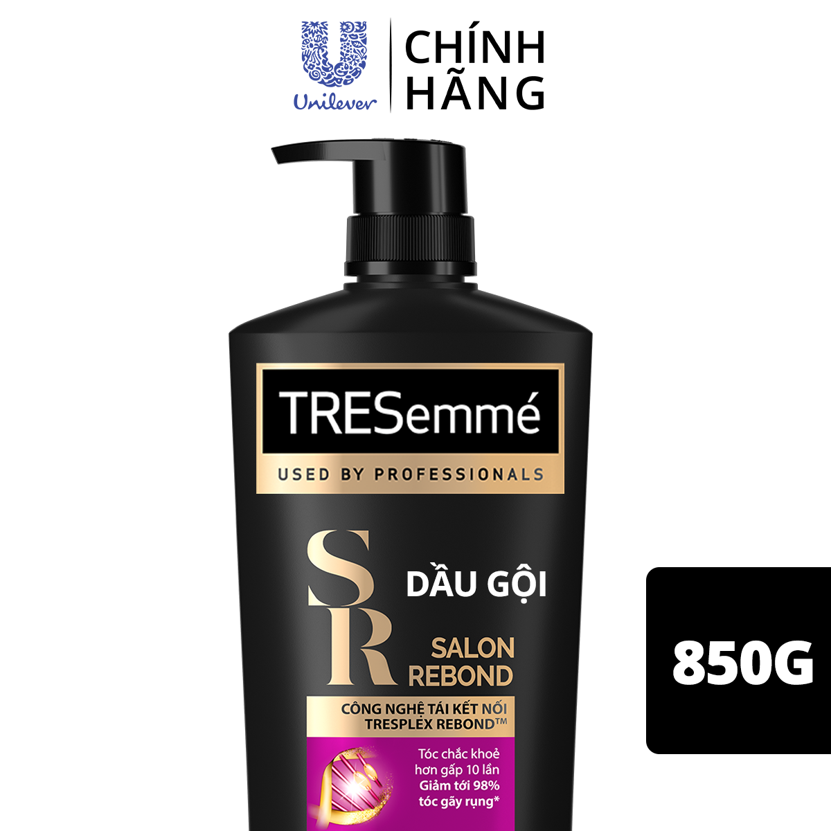 Dầu gội TRESEMME Salon Rebond Cho tóc hư tổn do tạo kiểu Công Nghệ Tái Kết Nối Giúp ngăn gãy rụng tóc 850g