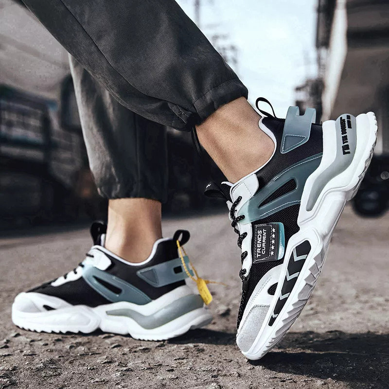 Giày Thể Thao Nam GEMI - Giày Sneaker Màu Trắng - Đen, Giày Thể Thao Đế Êm, Form Dáng Hàn Quốc - G5245