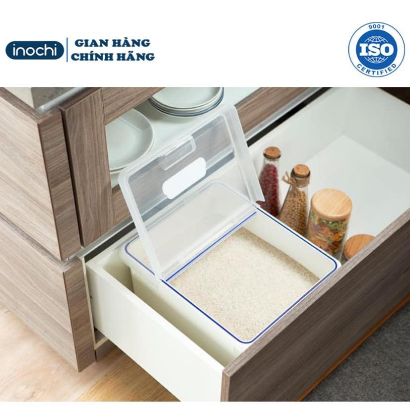 Thùng Đựng Gạo -thông minh Cao Cấp INOCHI Sendai 12 KG Nắp Nhựa Kháng Khuẩn Chống Ẩm cao cấp tiêu chuẩn nhật Chính hãng