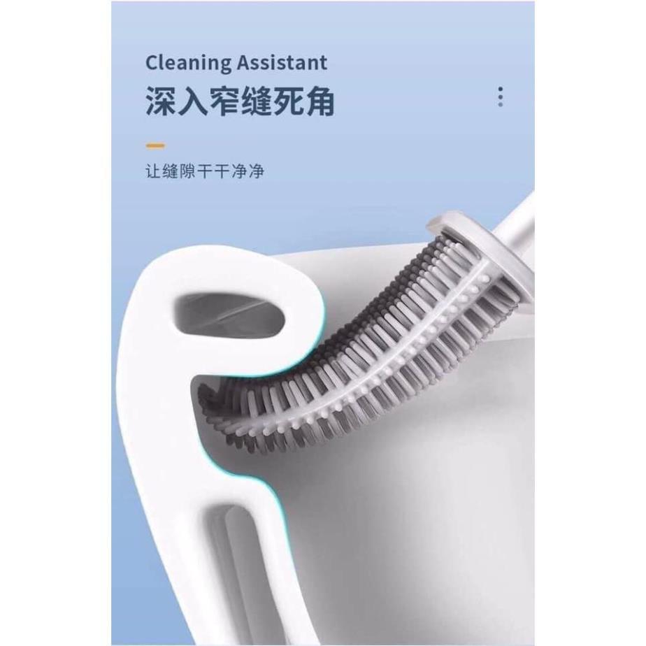 Chổi Cọ Nhà Vệ Sinh SiliCon - Cây Cọ Toilet Bồn Cầu (Có Giá Đựng Dán Tường)