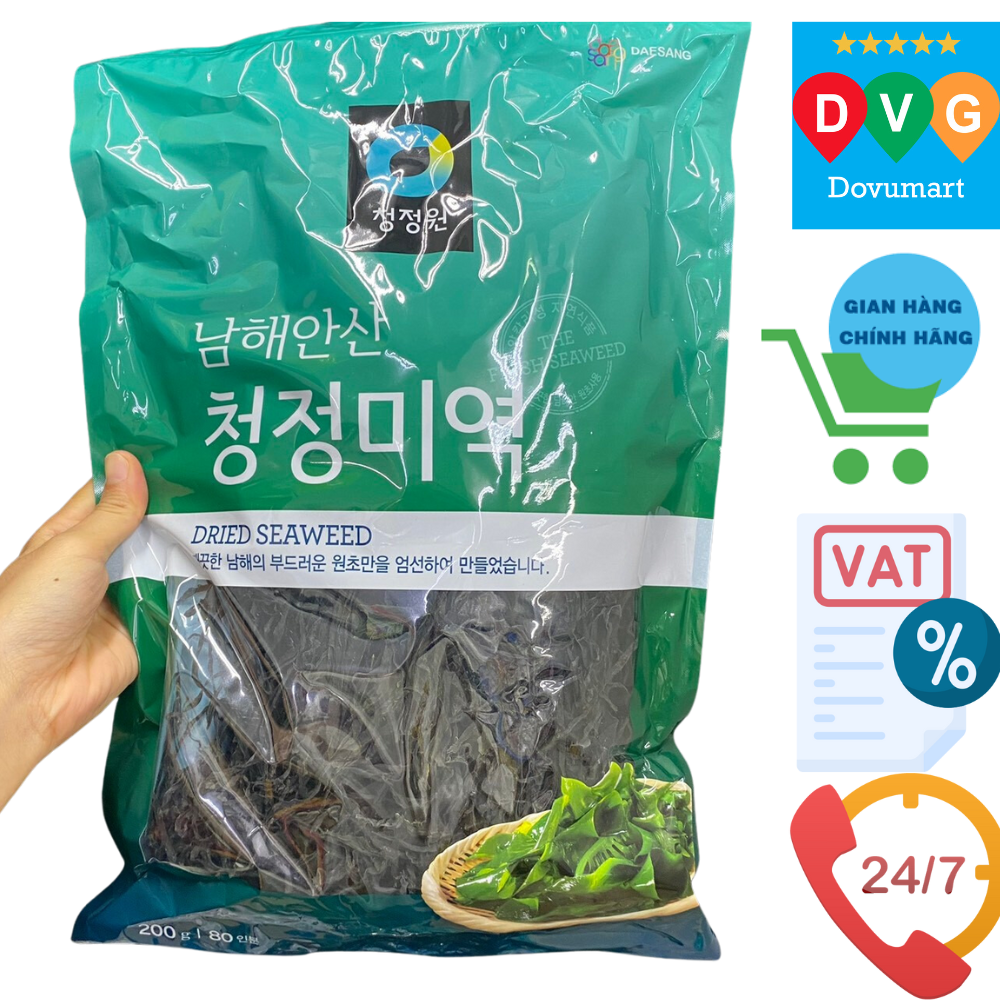 Rong Biển Khô Nấu Canh Daesang Hàn Quốc Gói 200G / 대상) 청정미역 200G