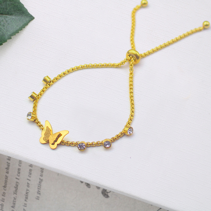 Lắc tay nữ Titan con bướm, thiết kế dây rút linh hoạt