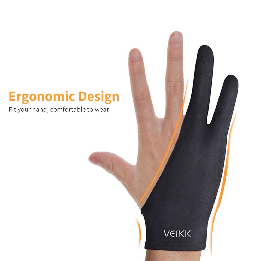 VEIKK Drawing Glove Two-finger Drawing Glove Lightweight Sweatproof Soft Glove for VEIKK Graphics Tablet Graphic Monitor
