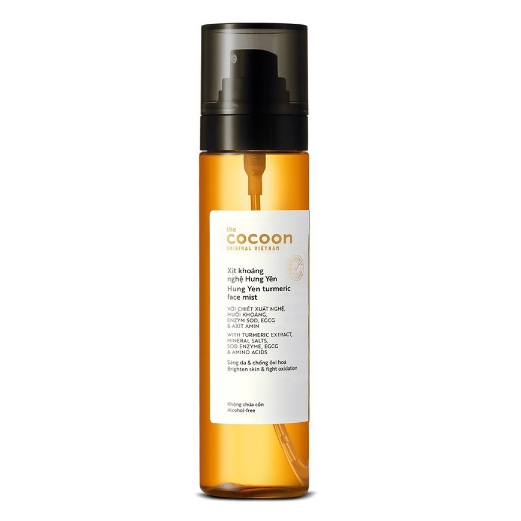 Xịt Khoáng Nghệ Hưng Yên Cocoon Turmeric Face Mist giúp sáng da và ngăn ngừa oxy hóa 130ml