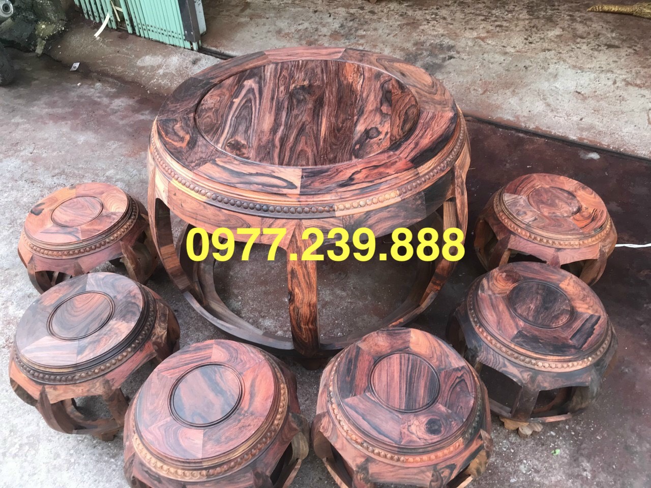 Bộ đôn trống gỗ trắc lào