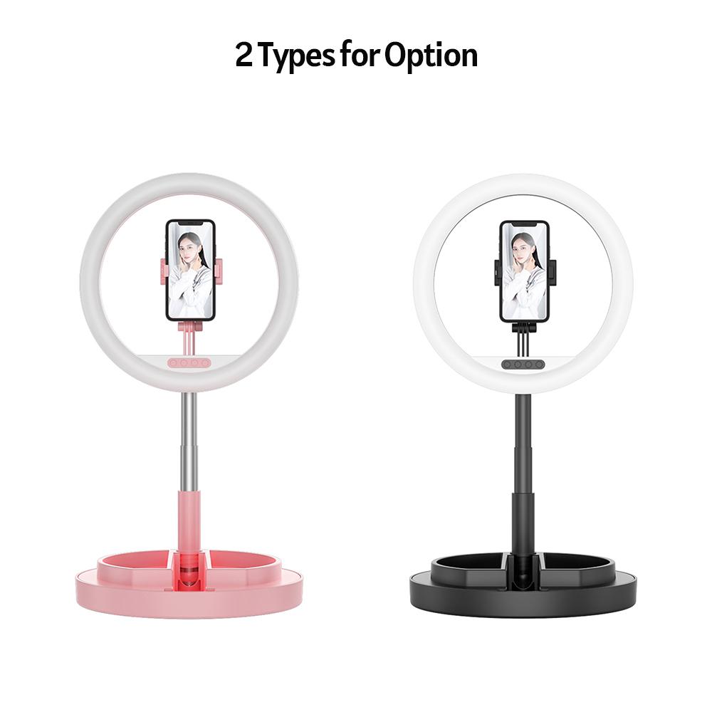 Đèn LED Selfie 10 inch với chân đế Giá đỡ điện thoại có thể xoay 360 độ 3 Ánh sáng