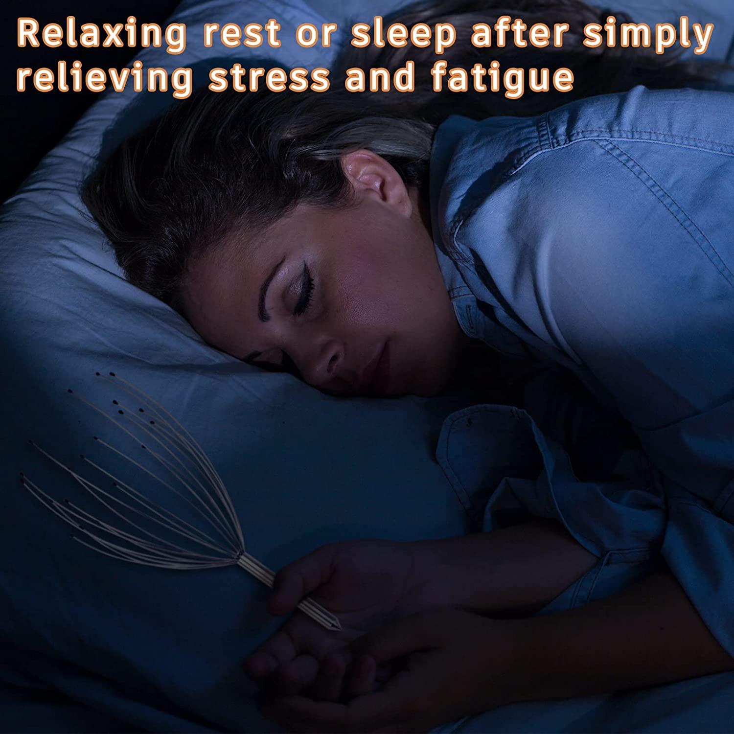 Đặt 2 người mát xa đầu, thiết bị massage đầu với 20 ngón tay để kích thích da đầu và thư giãn sâu, massage đầu chồn hôi để giảm căng thẳng và cải thiện giấc ngủ