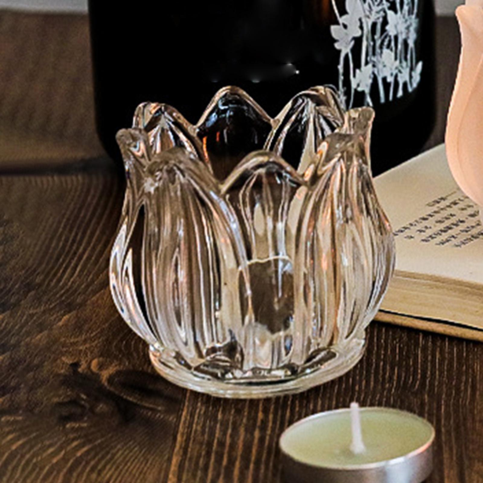 Small Glass Candle Holder Candle Stand Candle Cup Votive Candle Holder for Birthday Party Candlelight Dinner Wedding Festive Home