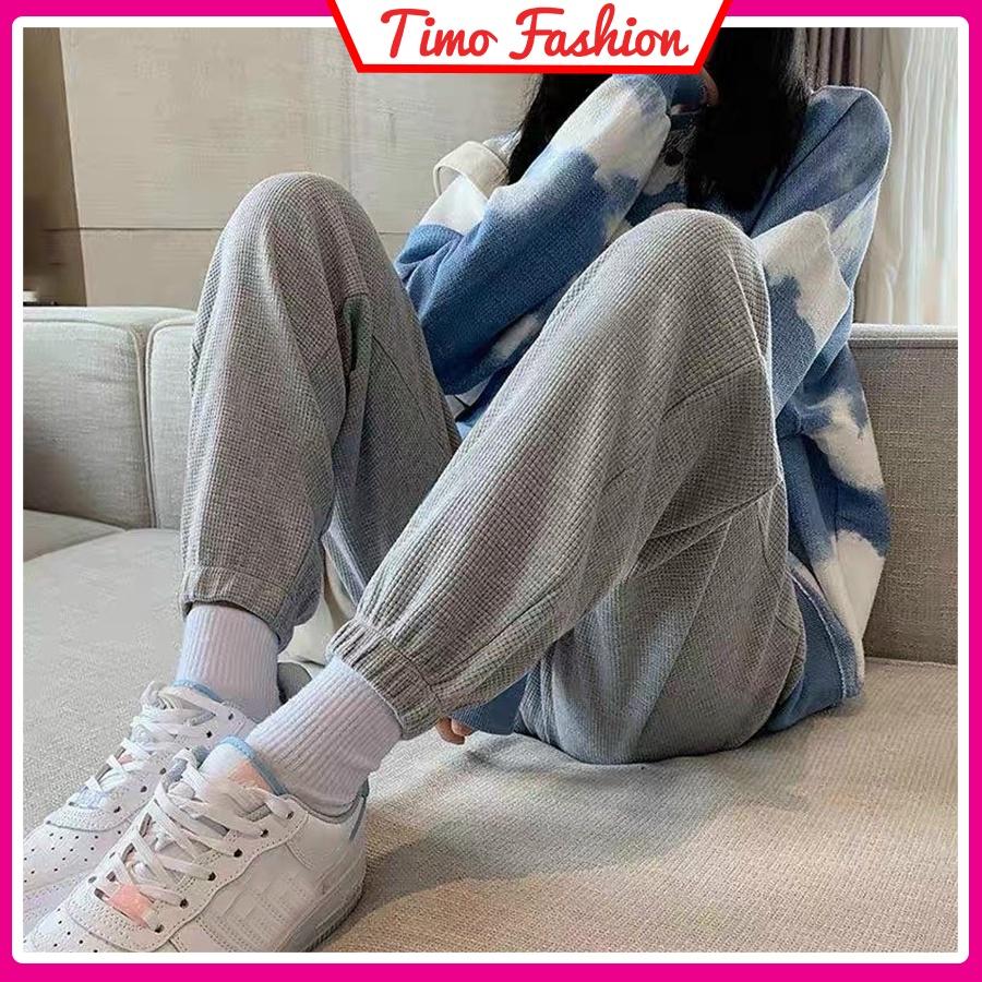 Quần jogger nữ unisex thể thao, quần jogger form rộng chất len tổ ong dày dặn, bo gấu, basic phong cách Ulzzang QN002