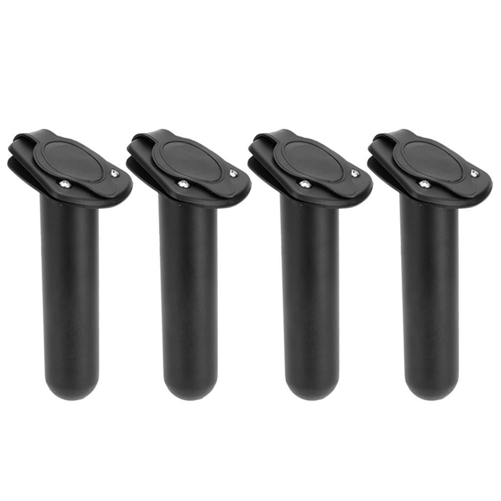 4 Pieces Durable Plastic Flush Mount Fishing Rod Holder Cap Gasket Kayak Canoe Side Tackle