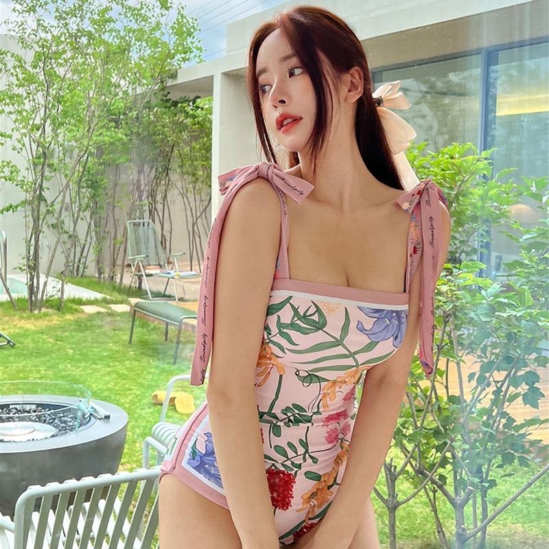 Monokini hoa Bộ bơi liền mảnh hoa mặc được 2 kiểu siêu đẹp