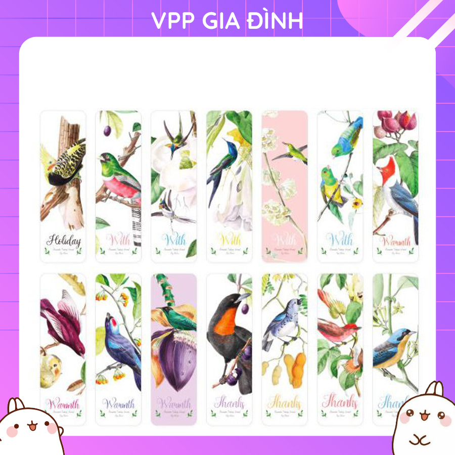 Hộp 28 Đánh Dấu Trang Sách Bookmark Vẻ Đẹp Loài Lông Vũ