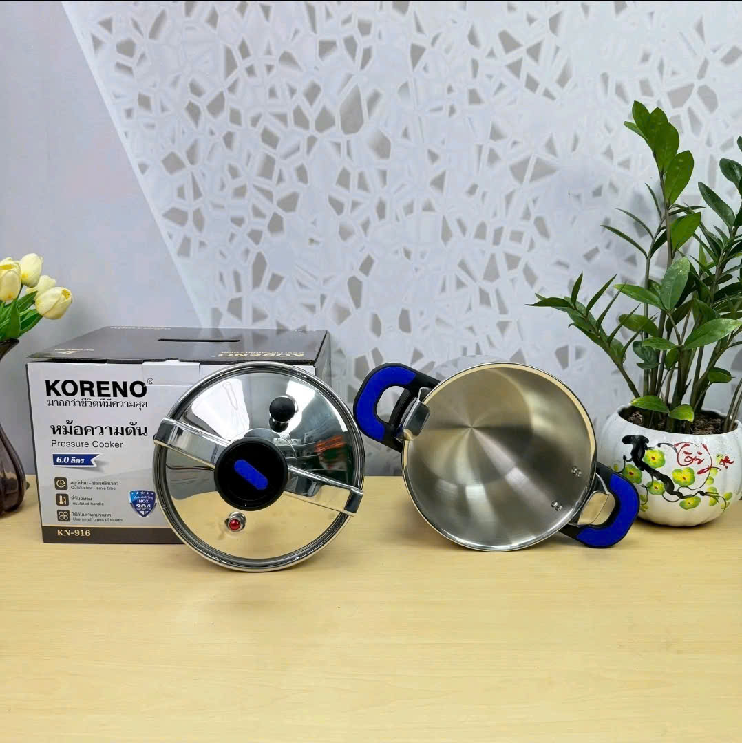 Nồi áp suất inox 304, chống nổ, dùng cho bếp từ bếp ga bếp hồng ngoại dung tích 6 lít và 8 lít hàng chính hãng