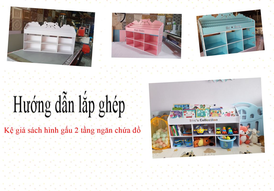 Kệ Sách 2 Tầng Ngăn Chứa Đồ