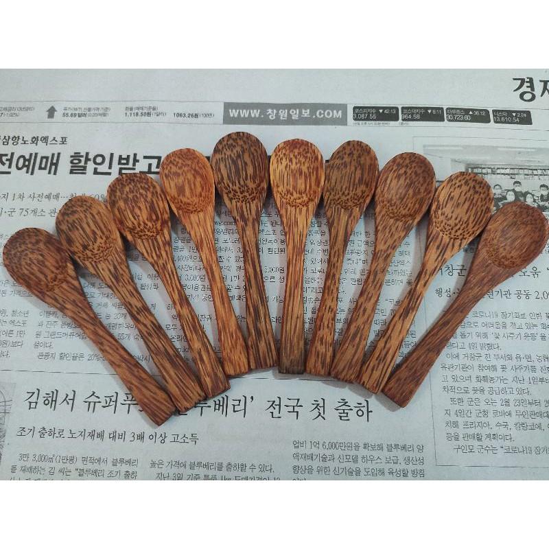 Muỗng gỗ dừa 12cm loại đẹp | Muỗng ăn kem muỗng cafe