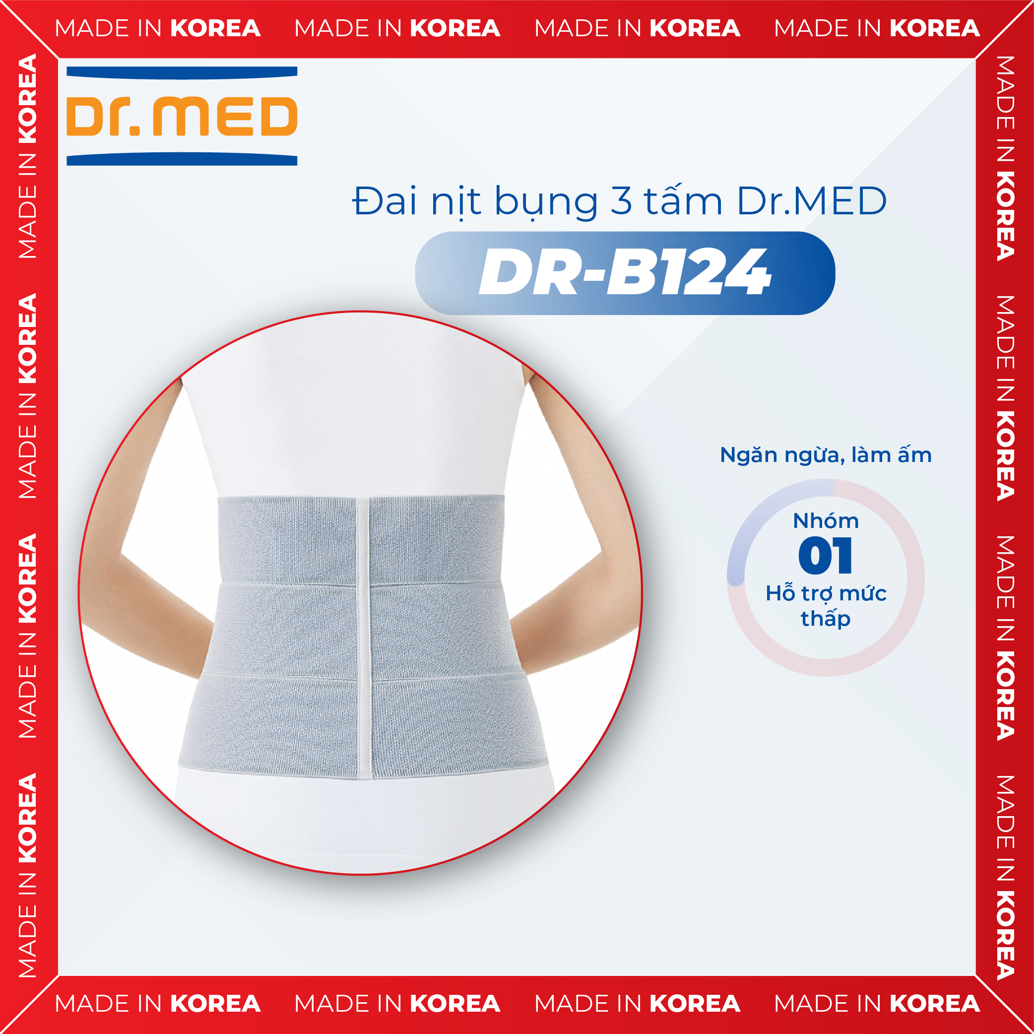 Đai nịt bụng 3 tấm Dr.MED DR-B124