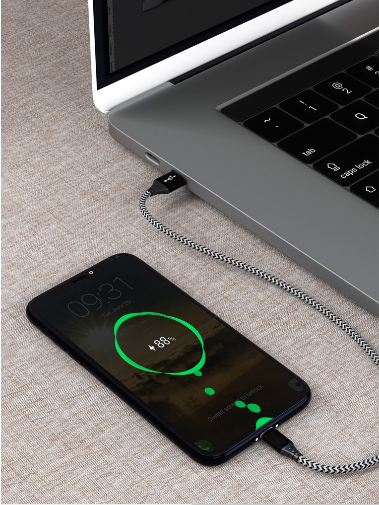 Dây cáp sạc dành cho Iphone/ Ipad bọc dù sạc nhanh chống đứt - Hàng Nhập Khẩu