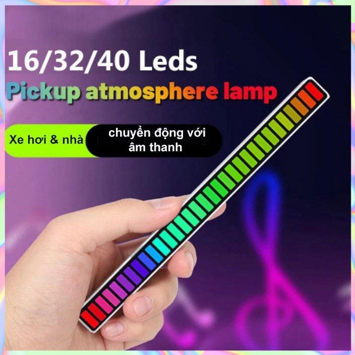 Thanh Đèn Led RGB Nháy Theo Nhạc 16/32/40 Bóng Điều Khiển Bằng Cảm Biến Âm Thanh Siêu Nhạy Đèn Trang Trí Phòng, PC